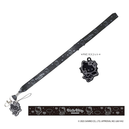 『HELLO KITTY BLACK ANGEL』ハローキティ ネックストラップ ブラック【202510再販】
